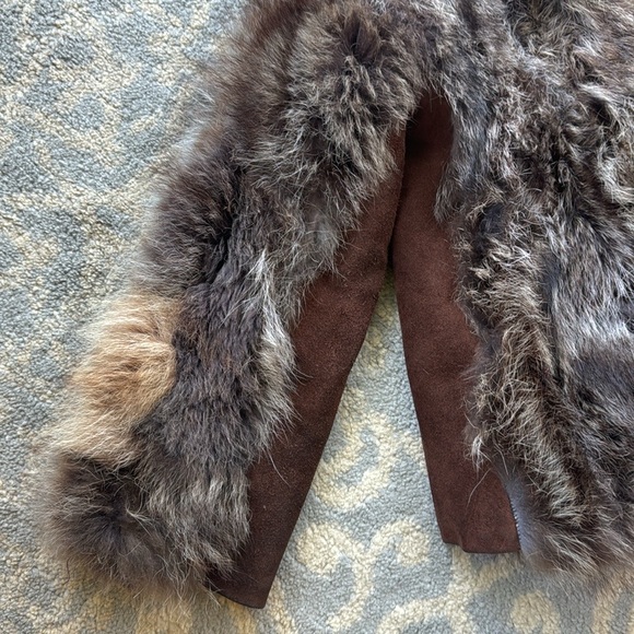 Vintage Racoon Fur and Suede Jacket - Picture 2 of 10